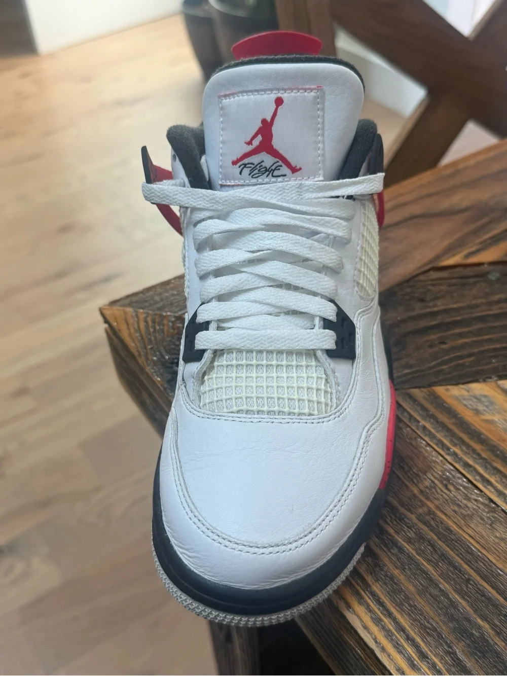 Jordan Men’s White and Red Retro Basketball Sneakers